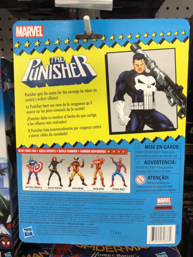 Cardback for Toybiz Tribute Punisher Marvel Legends Figure