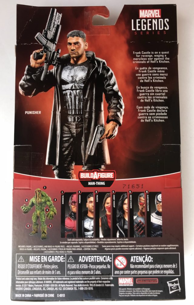 Back of Box Hasbro Netflix Punisher Figure