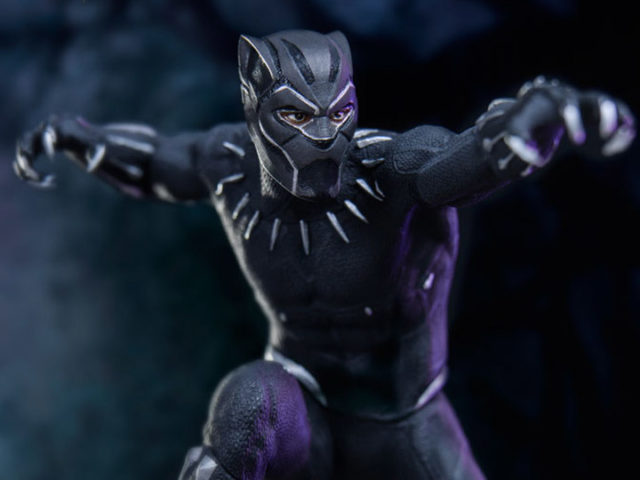 Close-Up of Iron Studios Black Panther Movie Statue