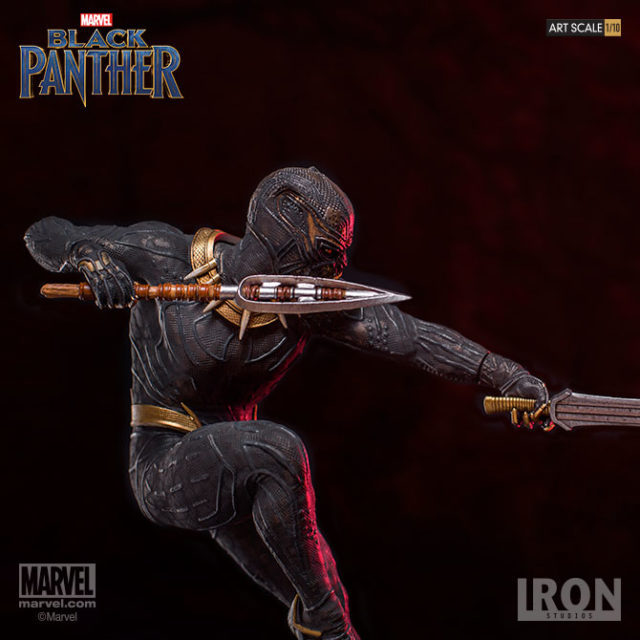 Iron Studios Killmonger Statue with Sword and Spear