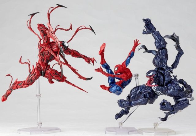 Kaiyodo Revoltech Figures Spider-Man vs Venom vs Carnage