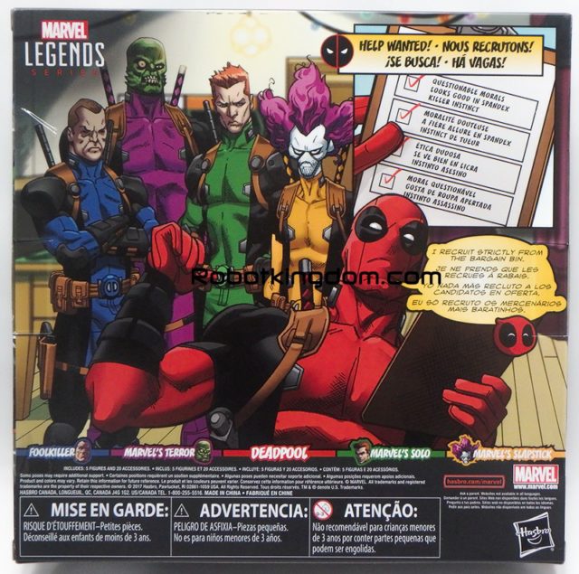 Marvel Legends Deadpool Mercs for Money Box Set Back