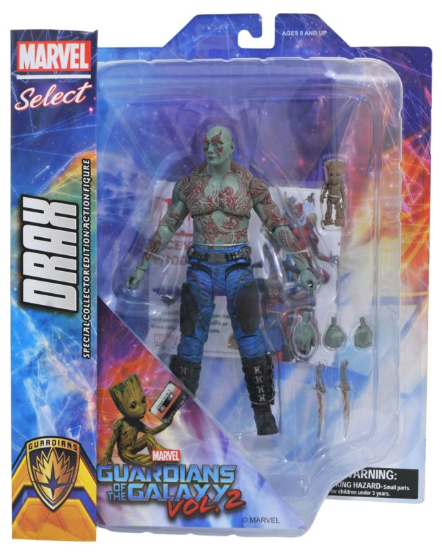 Marvel Select Drax and Groot Figures Packaged