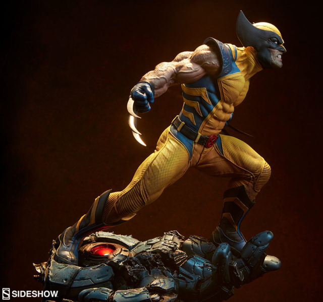 Side View of Yellow Costume Wolverine Premium Format Figure