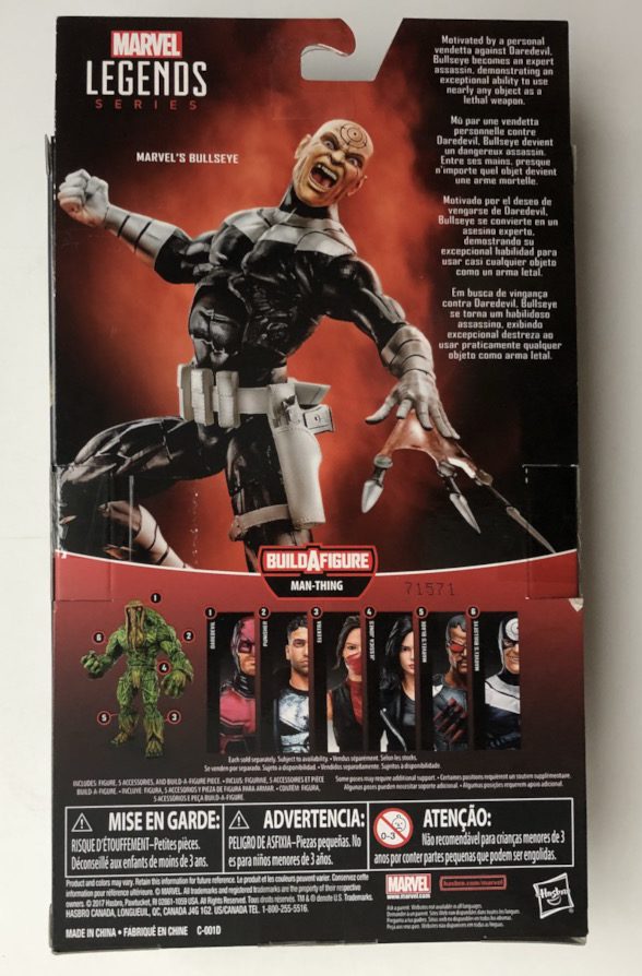 Box Back Netflix Marvel Legends Bullseye Figure