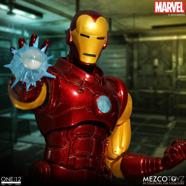 Close-Up of Armor Paint Deco on Iron Man Mezco ONE12 Collective Figure