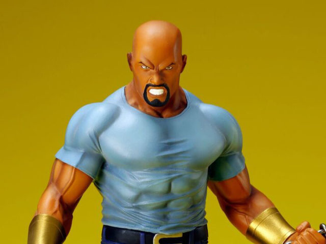 Close-Up of Luke Cage Kotobukiya Defenders Statue