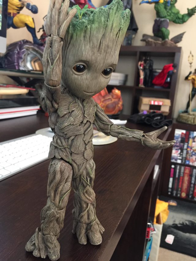 Guardians of the Galaxy 2 Hot Toys Baby Groot Figure Posing