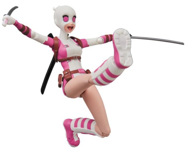 MAFEX Marvel Gwenpool Figure Wielding Swords