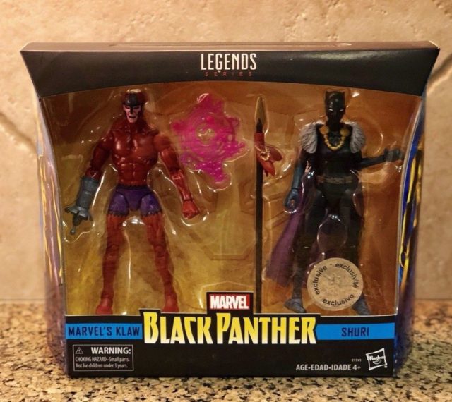 Marvel Legends Black Panther Shuri and Klaw Two Pack Packaged