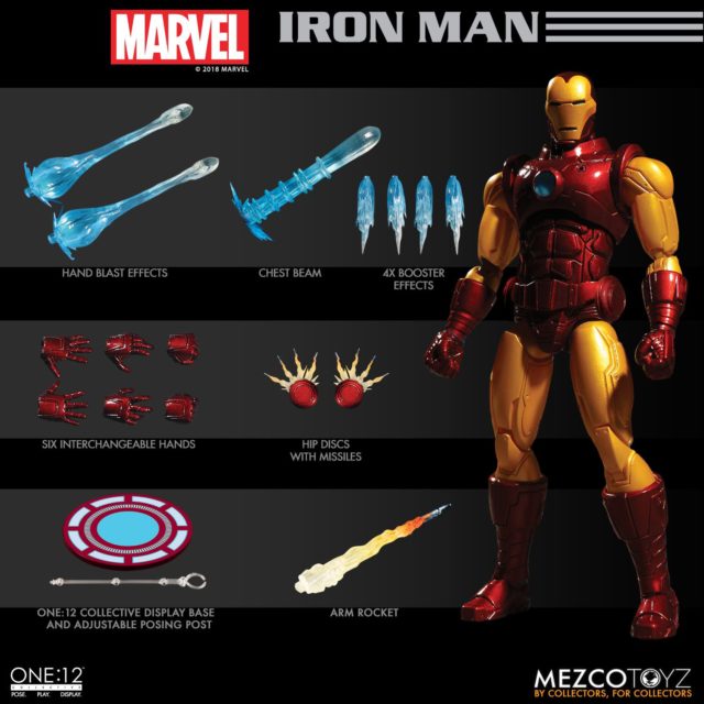 Mezco ONE 12 Collective Iron Man Figure and Accessories