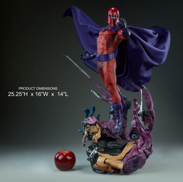 Sideshow Magneto Maquette Statue Size Scale Comparison with Apple