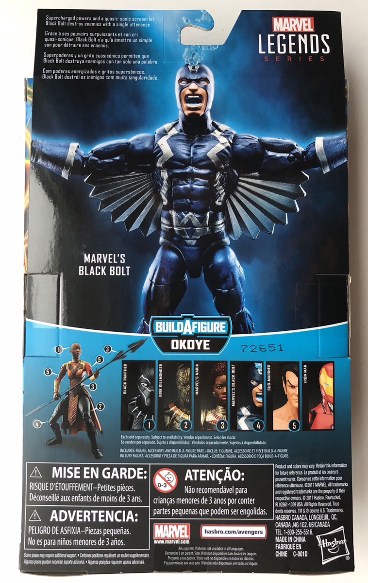 Hasbro Marvel Legends Series Inhumans Black Bolt BAF Okoye Leg Build A Figure 