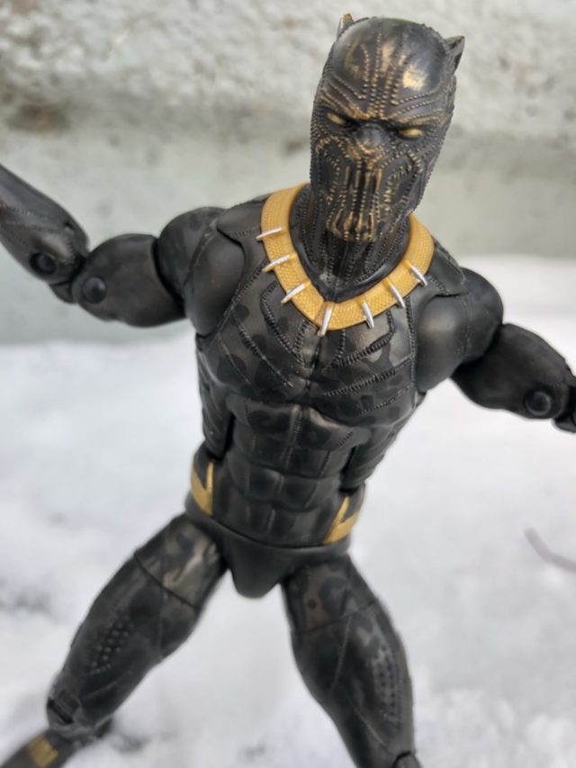 Close-Up of Golden Jaguar Marvel Legends Killmonger Figure