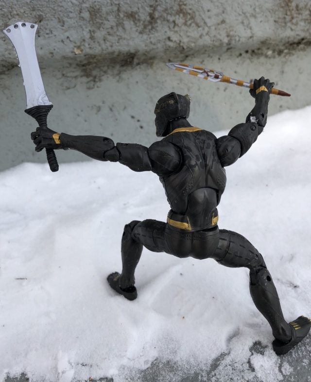 Back View of Marvel Legends Killmonger Black Panther Figure