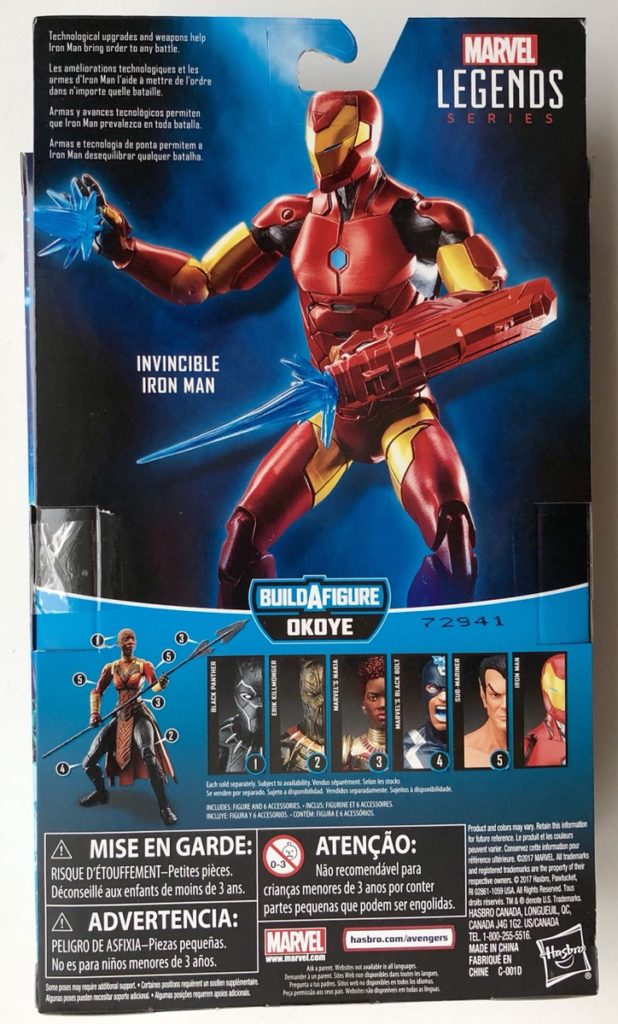 Black Panther Legends Invincible Iron Man Box Back