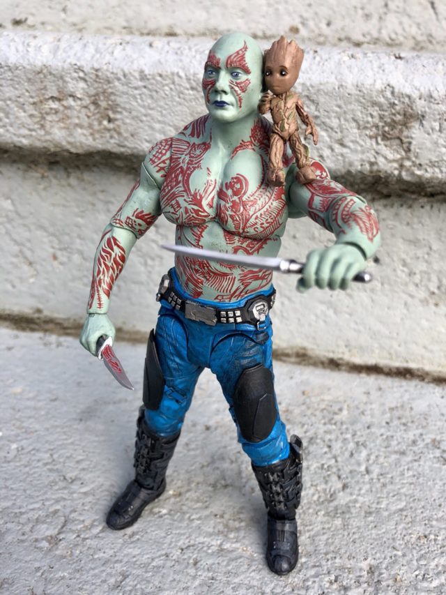 Baby Groot Marvel Select on Drax Action Figure