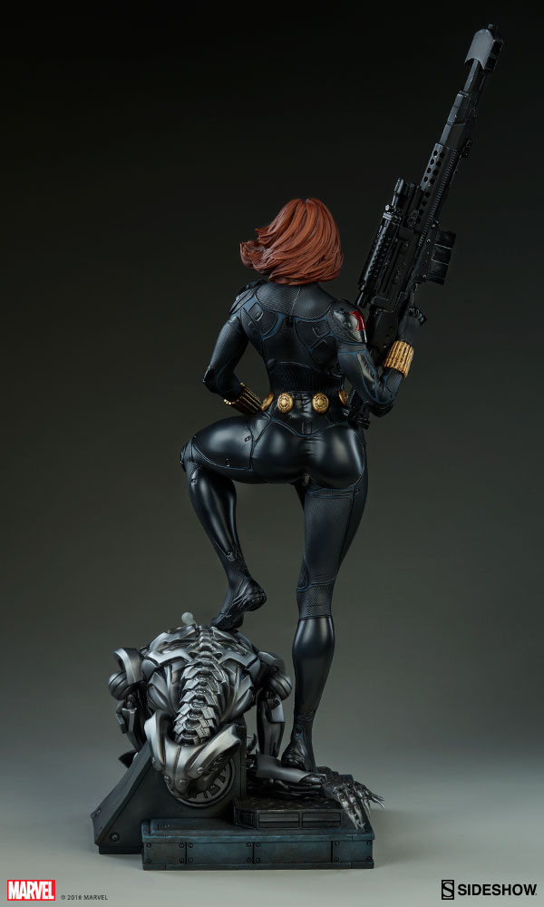 Back of Black Widow Sideshow Premium Format Figure 2018