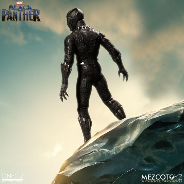 Back of ONE12 Collective Black Panther 6 inch Figure