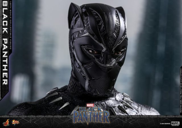 Black Panther Hot Toys Movie Figure with Eyes Showing Through Mask