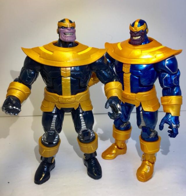 Comparison Photos of Marvel Legends Thanos Build-A-Figure and Walmart Exclusive