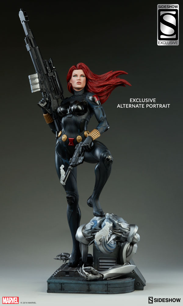 Exclusive Black Widow Premium Format Figure Long Haired Portrait Head