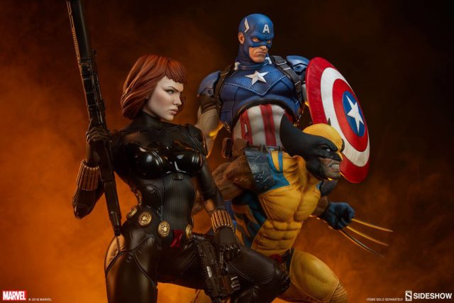 Sideshow Premium Format Black Widow Wolverine Captain America Statues