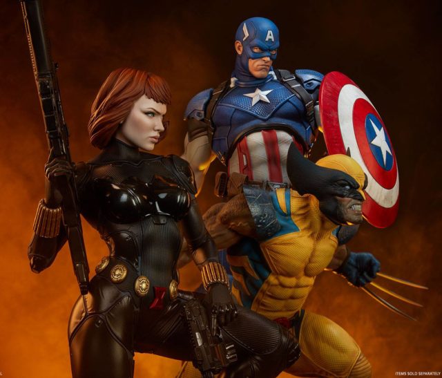 Sideshow Premium Format Black Widow Wolverine Captain America Statues