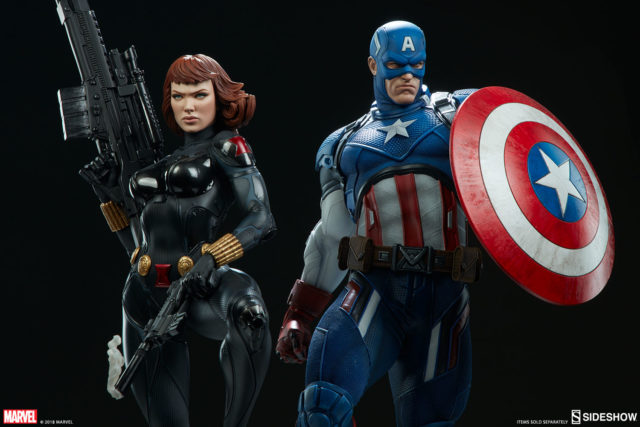 Sideshow Premium Format Figure Black Widow and Captain America Statues