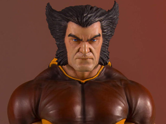Gentle Giant Marvel Collectors Gallery Brown Costume Wolverine Unmasked Close-Up