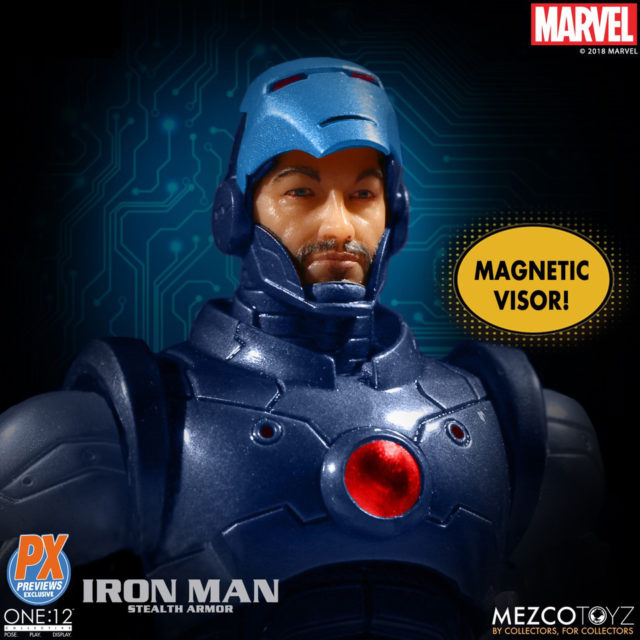 Previews Exclusive Mezco Stealth Iron Man ONE 12 Collective Figure Blue Armor