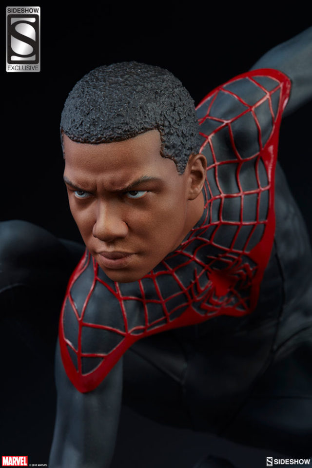 Sideshow Exclusive Miles Morales Unmasked Spider-Man Head PF Figure
