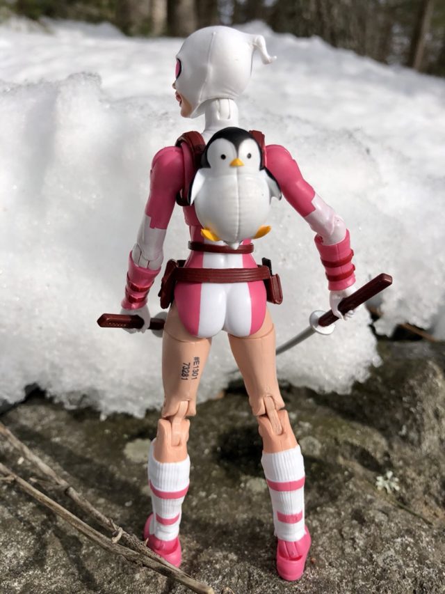 Penguin Backpack on Hasbro Gwenpool Legends Figure Back