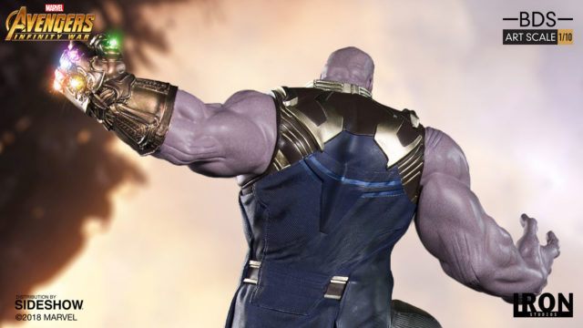 Back of Iron Studios Avengers 3 Thanos Polystone Statue