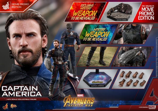 Hot Toys Infinity War MOVIE PROMO Captain America Figure and Accessories