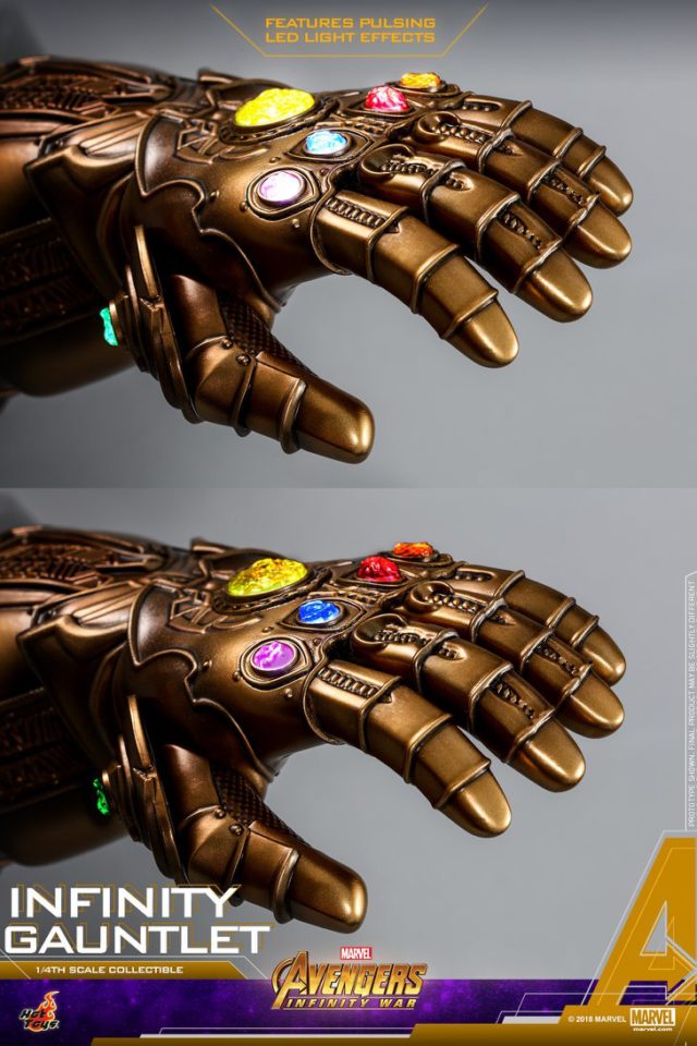 Hot Toys Quarter Scale Infinity Gauntlet Pulsing LED Lights