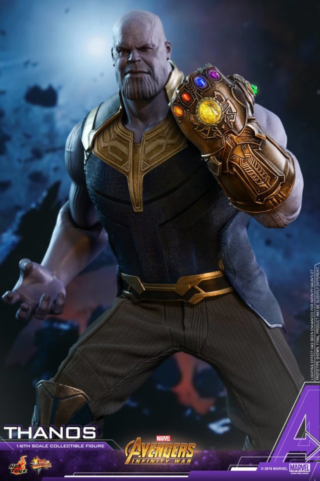 Infinity War Hot Toys Thanos Figure with Infinity Gauntlet Sixth Scale