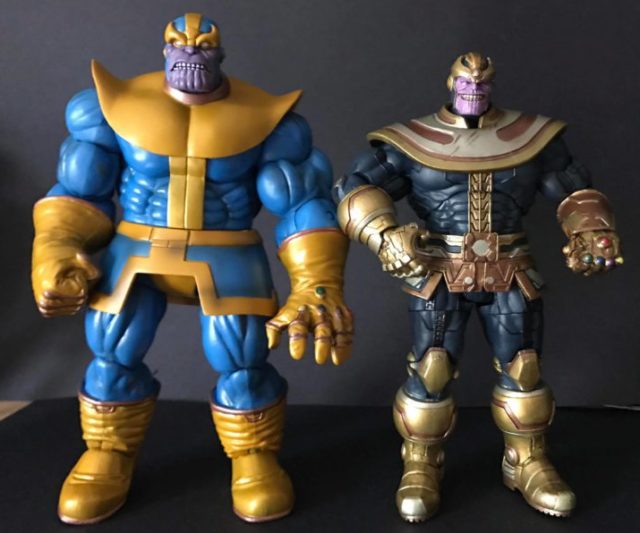 Marvel Select Modern Thanos Figure Size Comparison with Classic Thanos Figure DST