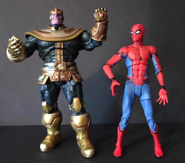 Modern Thanos DST Marvel Select Figure Size Comparison with Spider-Man Homecoming Select Figure