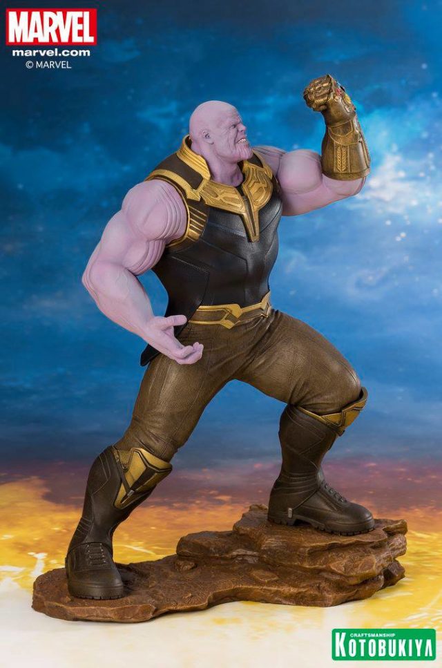 Side View of Avengers Infinity War ARTFX+ Thanos Figure PVC