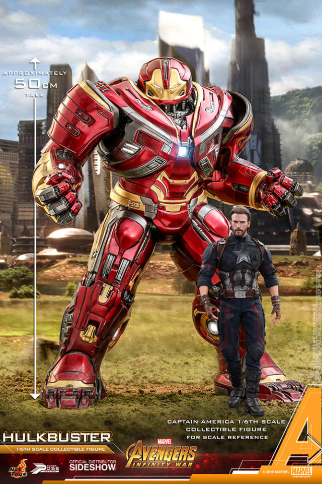 Size Scale Comparison of Hot Toys Infinity War Iron Man Hulkbuster and Captain America