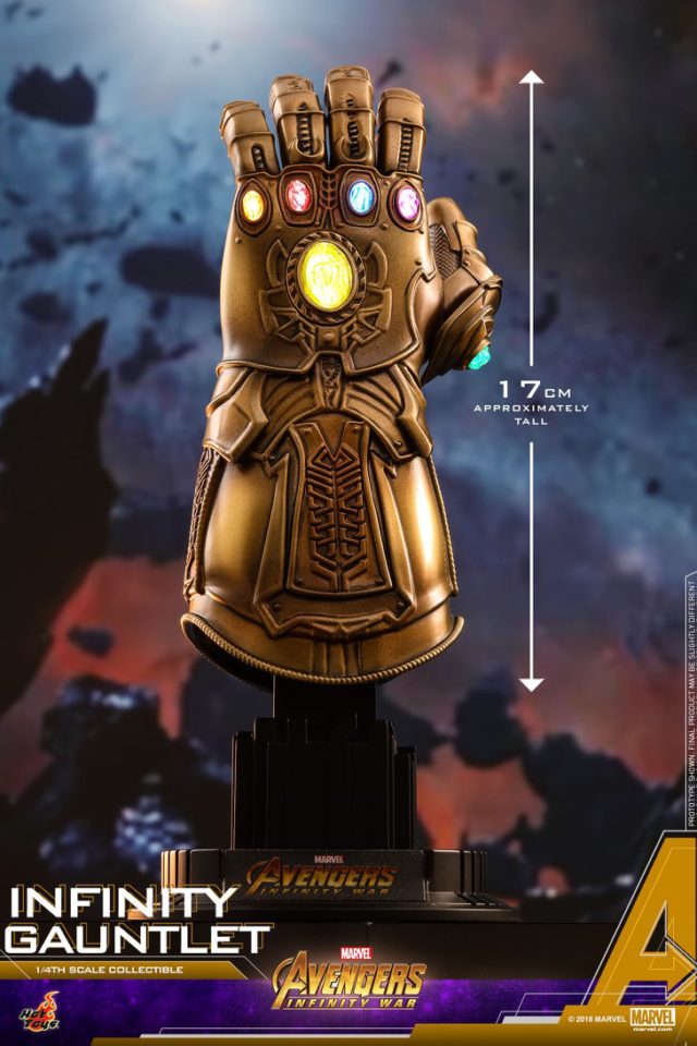 Size of Infinity Gauntlet Hot Toys Quarter Scale Figure