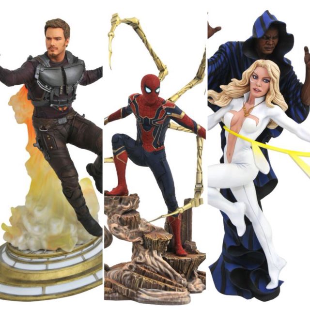 Marvel Gallery Cloak Dagger Iron Spider Statues Star-Lord Unmasked
