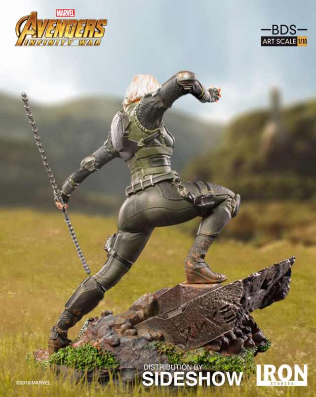 Back of Iron Studios Black Widow Infinity War Statue