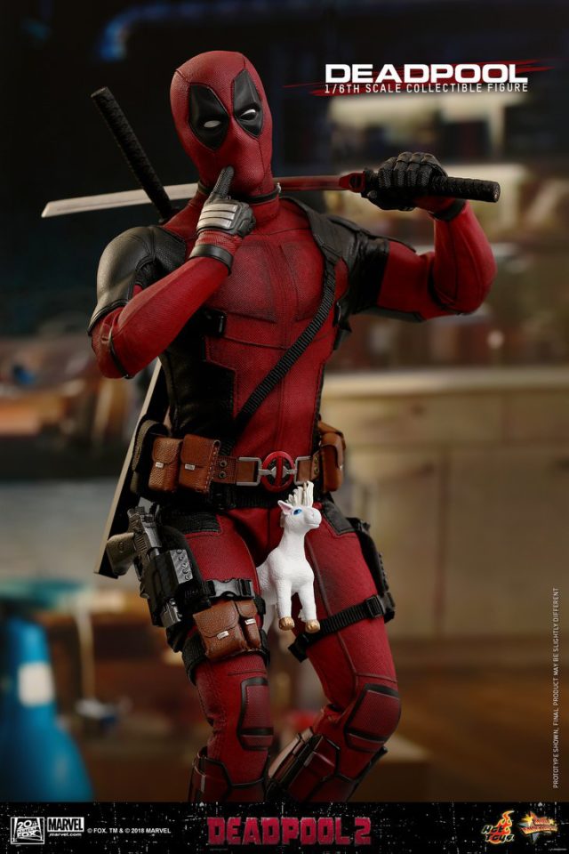 deadpool riding a unicorn plush