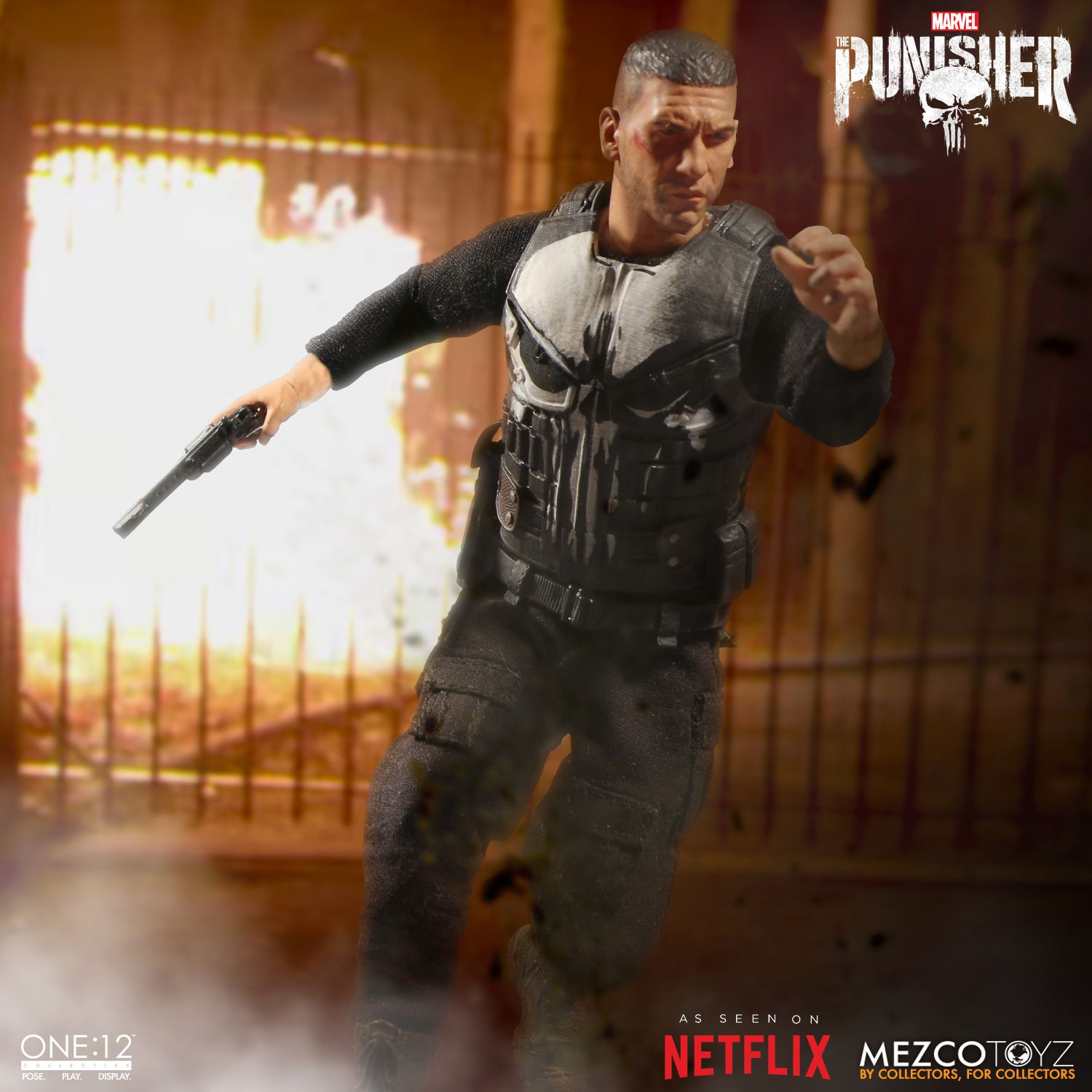 No Figure SH-PNH-MLMZ Jon Bernthal Head for Mezco Netflix One:12 Punisher 