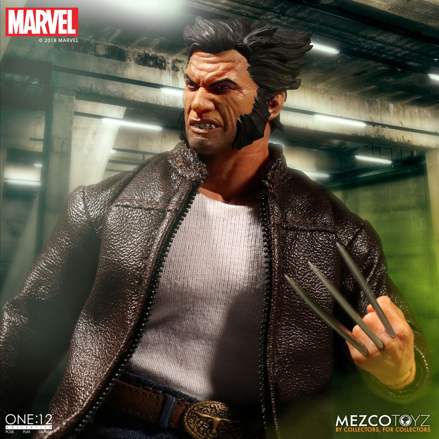 M Size Black Faux Leather Trench Coat for Mezco Old Man Logan No Figure 