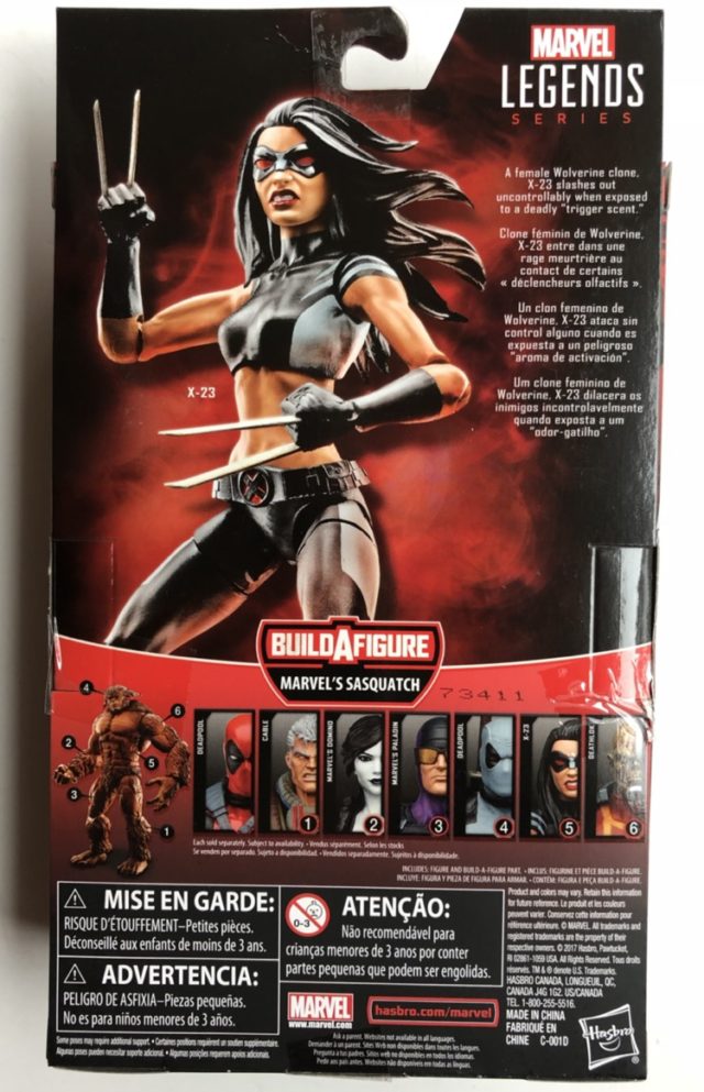 X-23 Marvel Legends Box Back