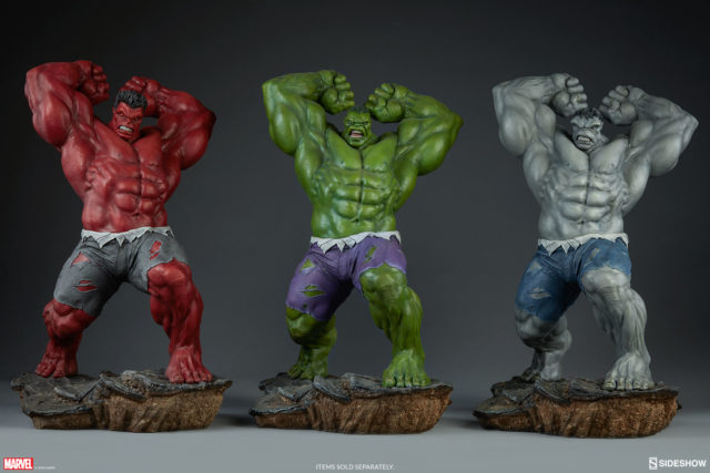 Avengers Assemble Hulk Statue Variants Red Green Grey