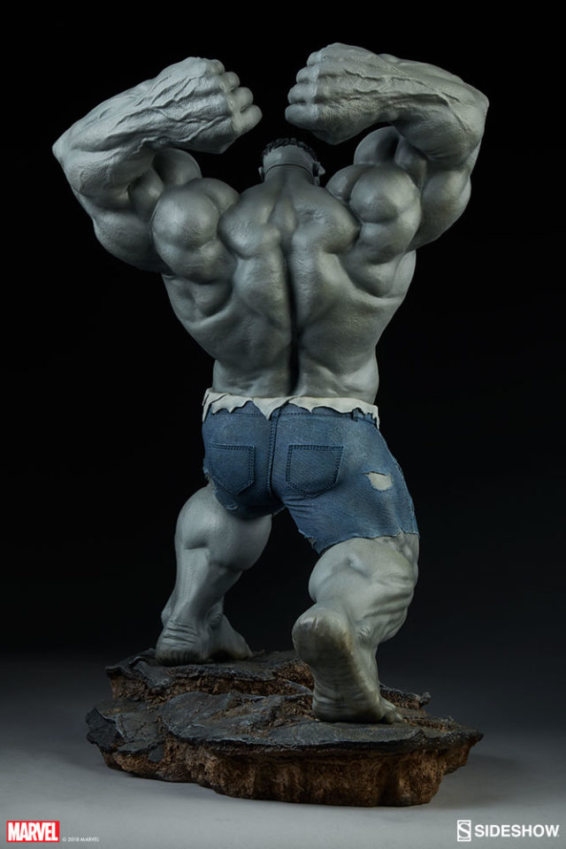 Back of Sideshow Exclusive Grey Hulk Avengers Assemble Statue LE 500